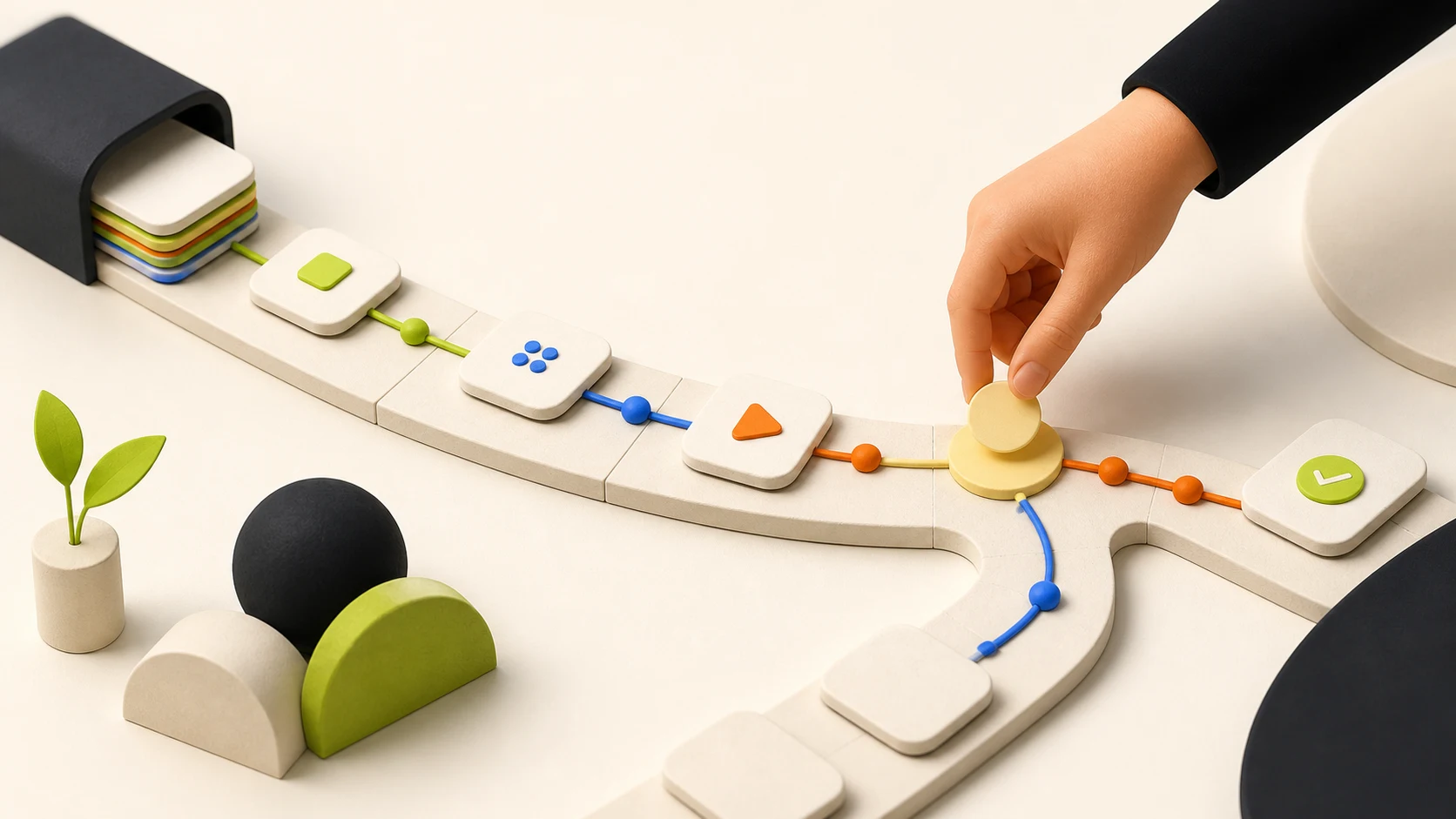 An automated onboarding workflow with a human decision point